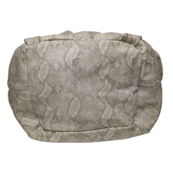 Miche Beverly Demi Snake Shoulder Bag Cream Grey Tote 2 Braided Straps Ruched - Picture 5 of 15
